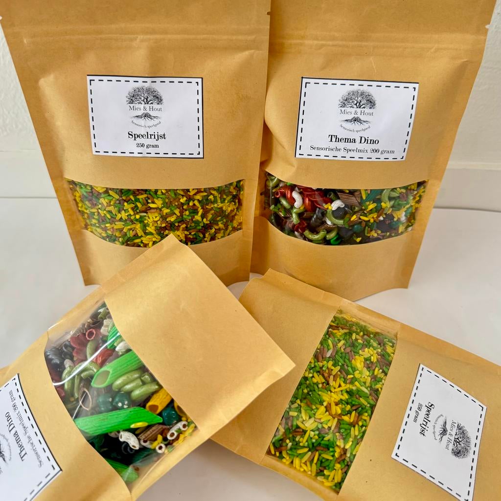Sensorische speelmix en speelrijst Dinosaurus - 900 gram, Ophalen of Verzenden, Nieuw, Ontdekken