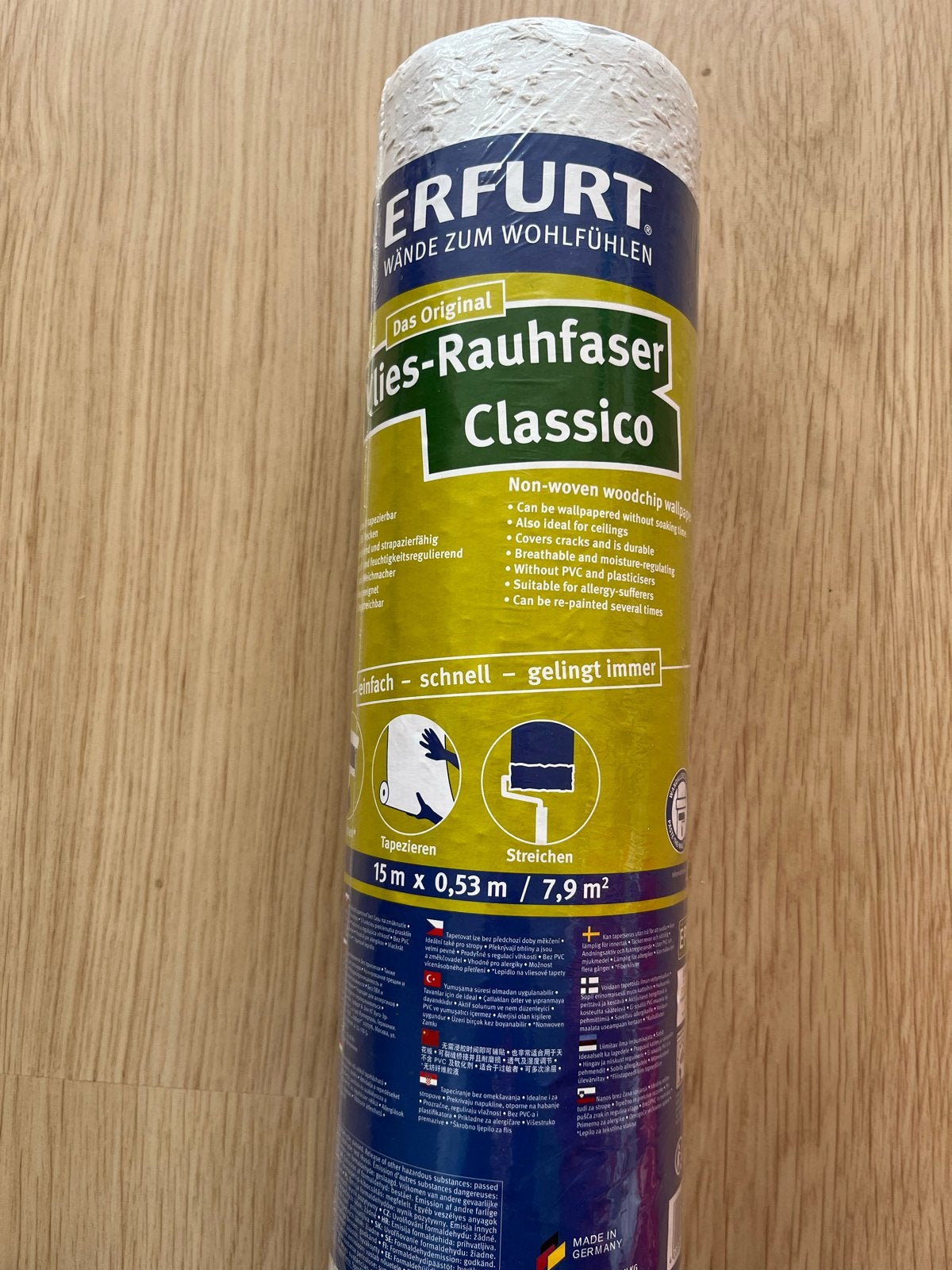 Erfurt Vlies-Rauhfaser Classico Behang - 5 rollen, Overige merken, Wit, Structuur, Modern