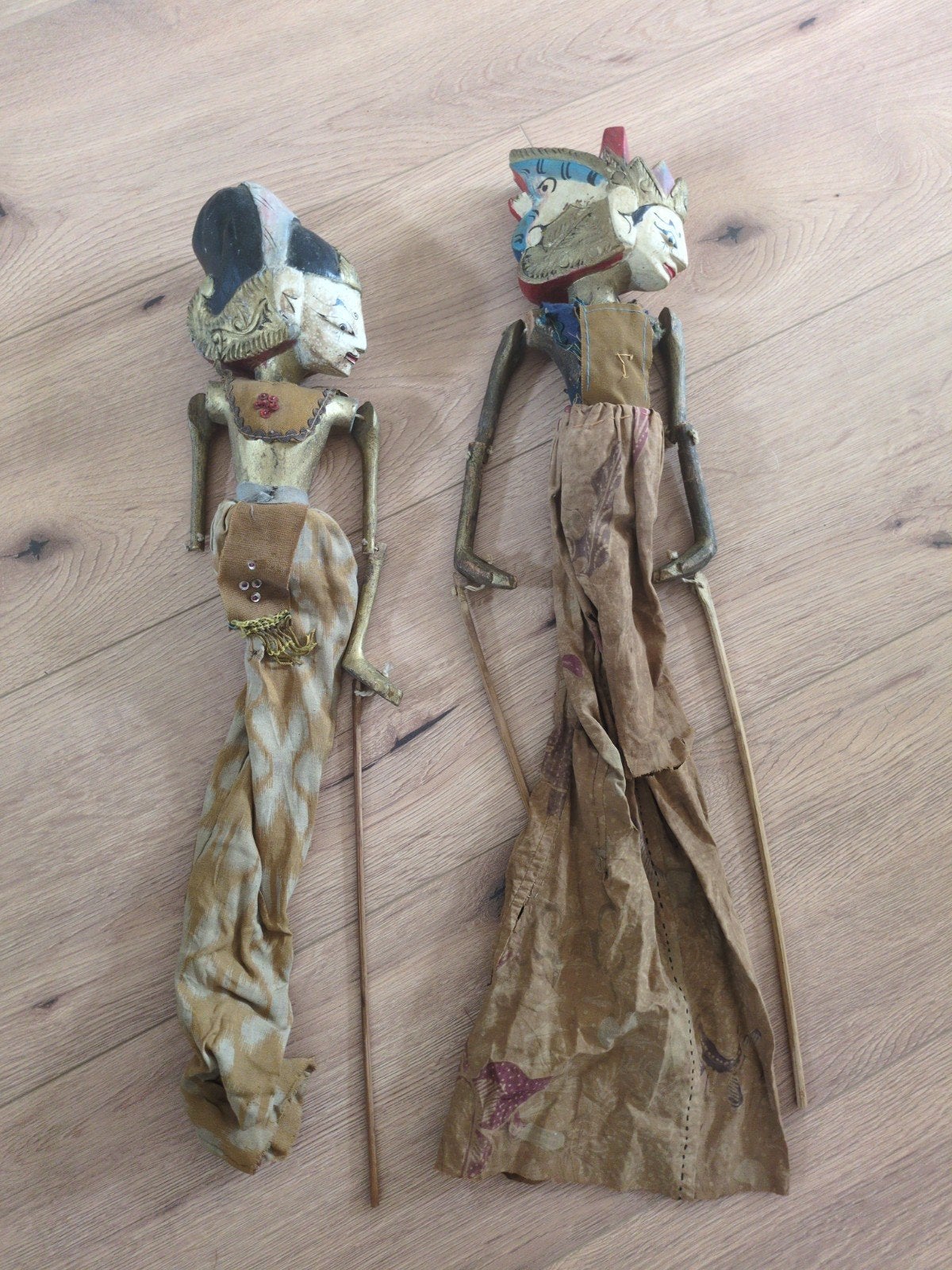 Antieke Wayang Golek poppen - Handgemaakt Indonesisch, Verzamelen, Ophalen, Gebruikt, Overige typen