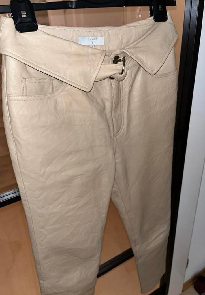 DANTE6 echte off white leren broek mt2 = mt36/38, Maat 38/40 (M), Beige, Ophalen of Verzenden, Zo goed als nieuw
