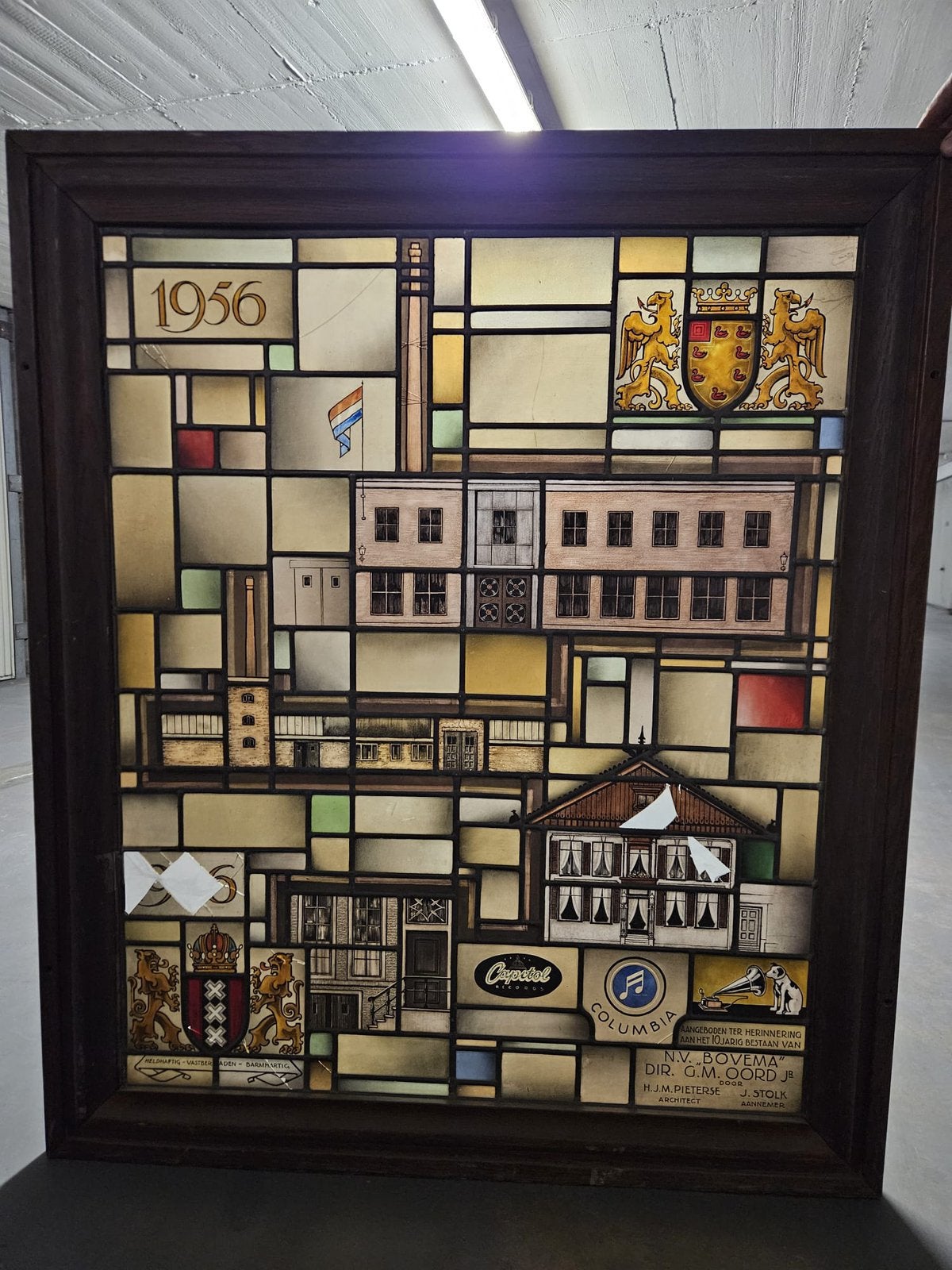 Uniek werk van Willem Jacob Rozendaal glas in lood  paneel, Antiek en Kunst, Ophalen