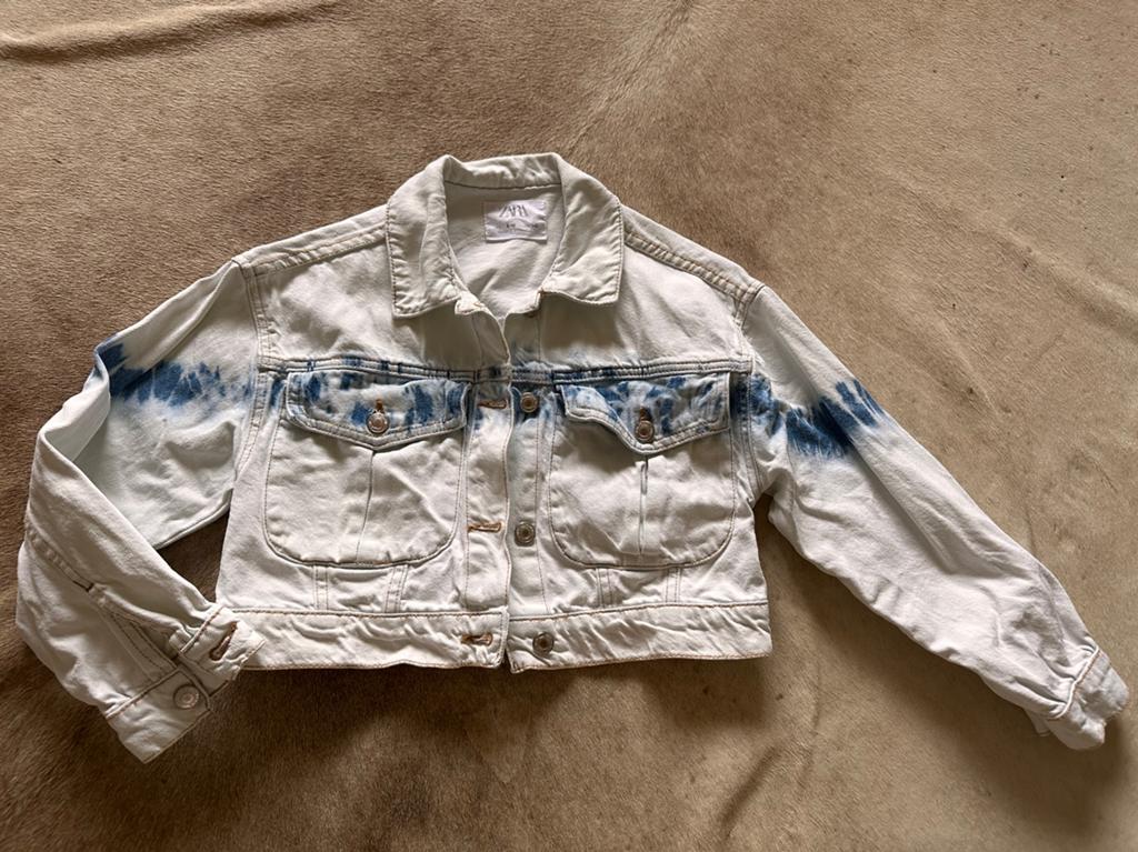 ZARA | Superleuk en stoer cropped jeansjasje | Maat: 140, Ophalen of Verzenden, Zo goed als nieuw, Meisje, Jas