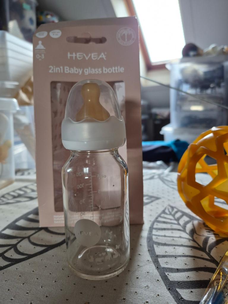 Hevea glas fles NIEUW 0-3 maanden, Ophalen of Verzenden