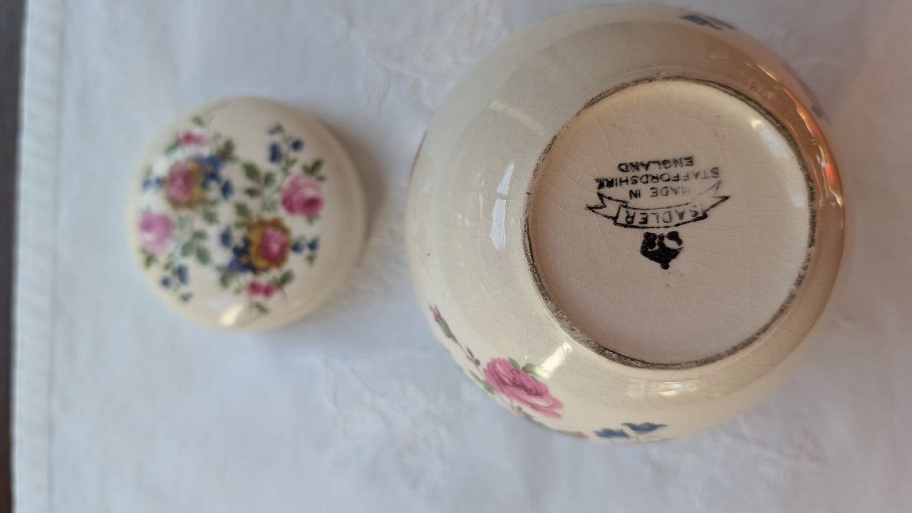 Vintage Sadler Engeland Gemberpot - Ivoor met Bloemen, Ophalen of Verzenden