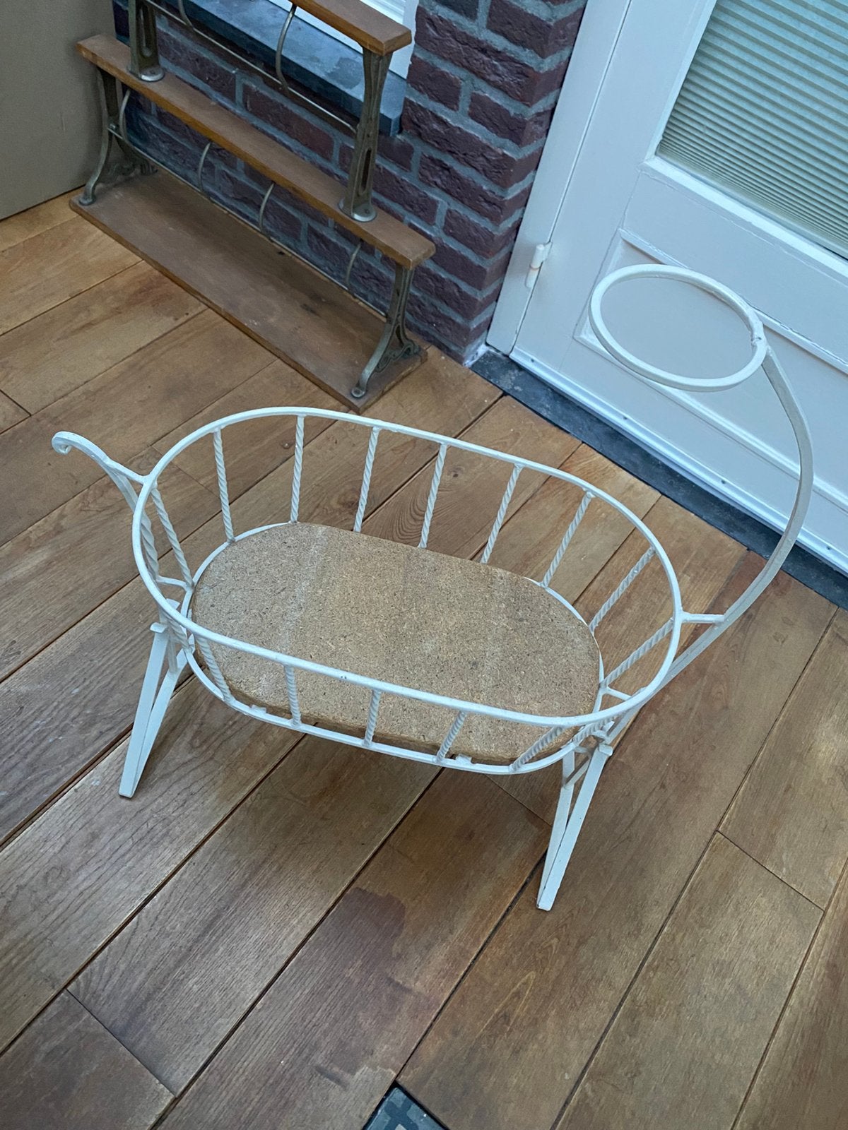 Retro Wiegje wit smeedijzer voor babypop reborn, Ophalen, Babypop