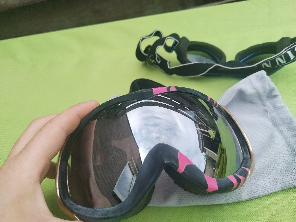 Arnette ski snowboard bril spiegelglas zwart roze, Gebruikt, Overige typen, Minder dan 100 cm, Ophalen