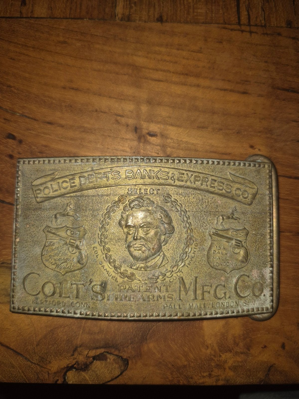 Vintage Samuel Colt belt buckle Made in England jaren 70, Ophalen of Verzenden, Gedragen, Minder dan 95 cm