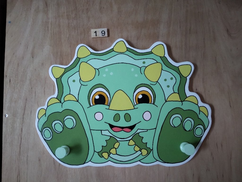 Kinderkapstok 19 Dino, Nieuw, Ophalen of Verzenden, Kapstokje, Meerkleurig