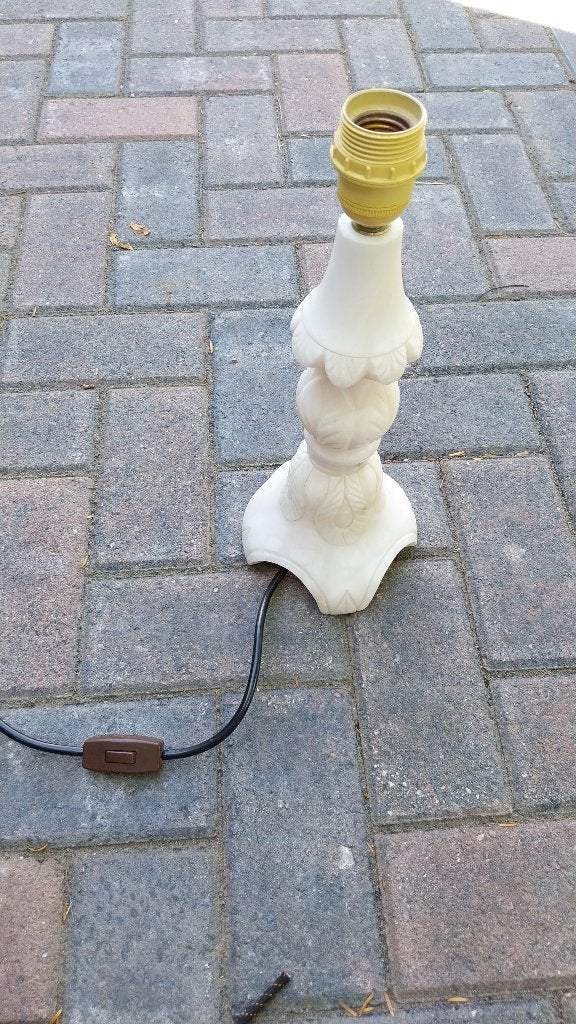 Tafellamp natuursteen wit, Huis en Inrichting, Lampen | Tafellampen, Met schakelaar, Zo goed als nieuw, Schemerlamp, Steen/keramiek