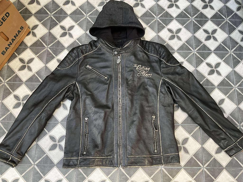 Leren jas zwart van The Rolling Stones Maat XXL NIEUW, Kleding | Heren, Zwart, Nieuw, Overige maten, Ophalen of Verzenden