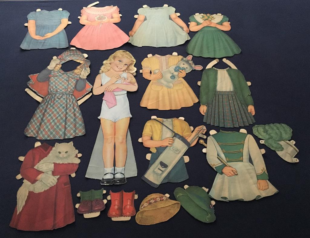 Papieren aankleedpop jaren 1940-1950, Antiek en Kunst, Verzenden