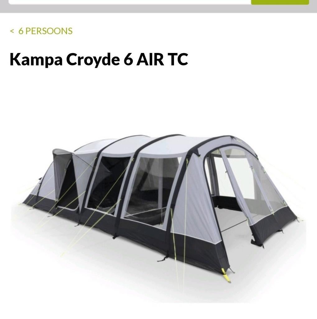 Kampa Croyde 6 AIR TC - Opblaasbare 6-persoons tent, Ophalen