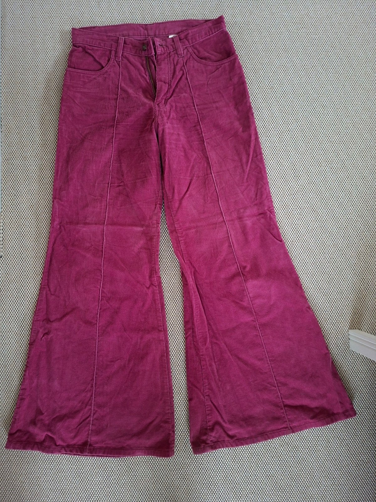 Vintage VDT Olifant 999 Flared Corduroy Broek Maat 32, Maat 38/40 (M), Paars, Ophalen of Verzenden, VDT Olifant 999