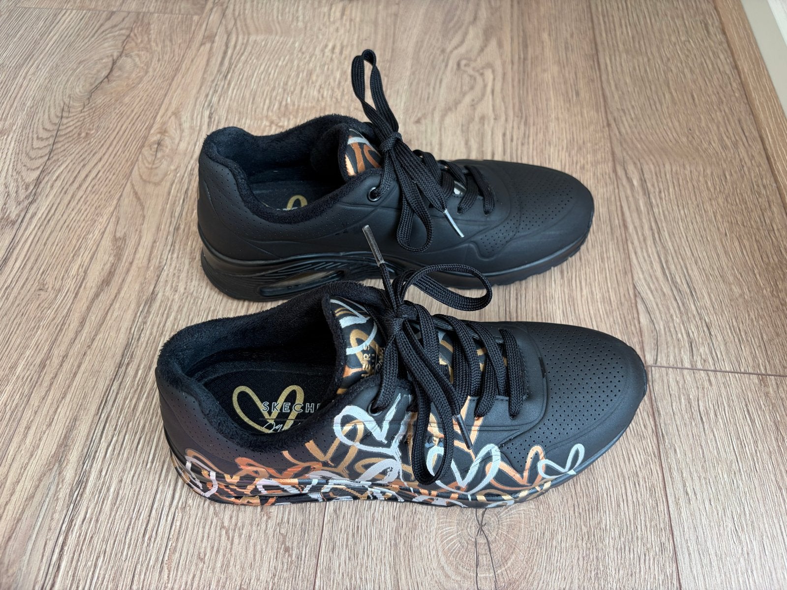 Skechers uno metallic love sneakers maat 38,5, Ophalen of Verzenden, Gedragen, Zwart, Sneakers of Gympen
