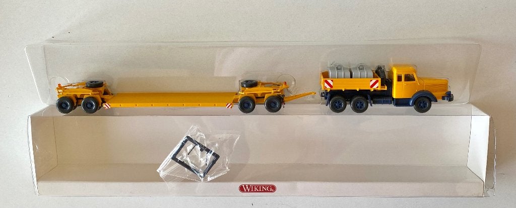 Wiking Krupp Titan met dieplader 1/87, Ophalen of Verzenden, Nieuw, Bus of Vrachtwagen, Wiking