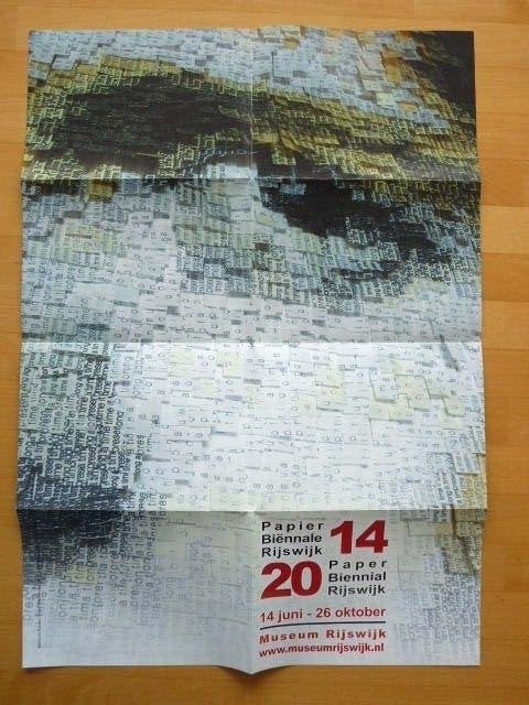 poster Papier biënnale Rijswijk 2014, Ophalen of Verzenden, Zo goed als nieuw, A1 t/m A3, Overige onderwerpen