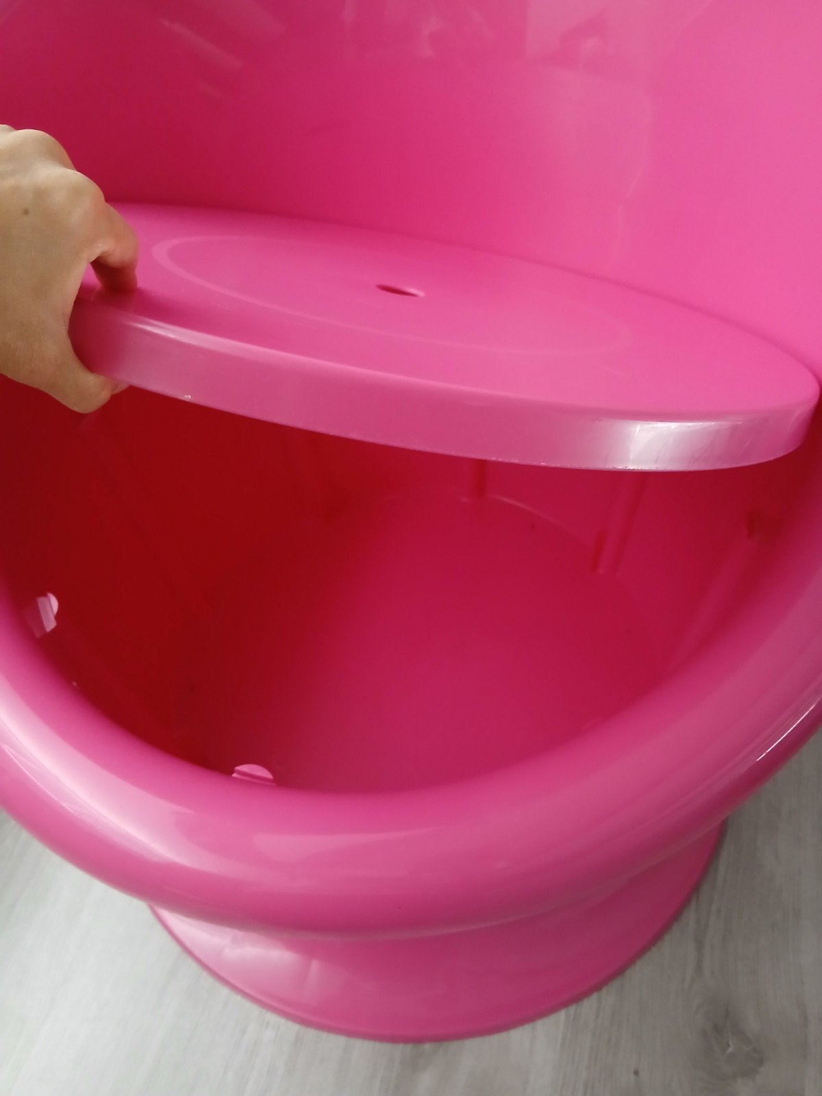 Roze kinder kuipstoel met opbergruimte, Ophalen, Zo goed als nieuw, Stoel