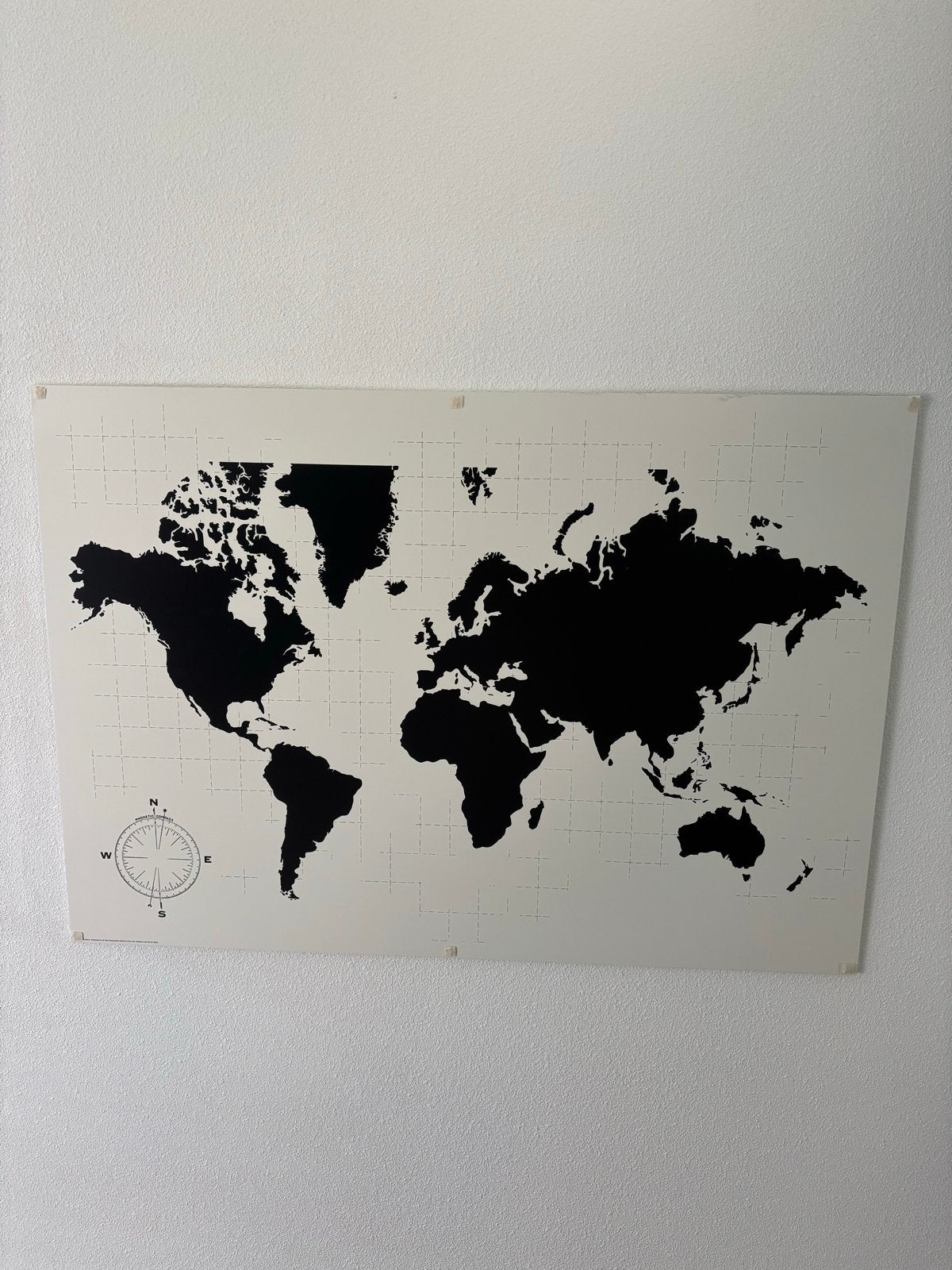IKEA Mölltorp wereldkaart wanddecoratie, Ophalen, Gebruikt, 67 cm, Zwart