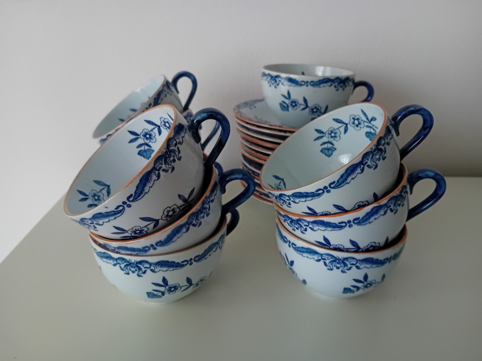 Rorstrand Ostindia TEAB koffie kop en schotels puntgaaf, Ophalen of Verzenden, Zo goed als nieuw, Overige stijlen, Kop(pen) en/of Schotel(s)