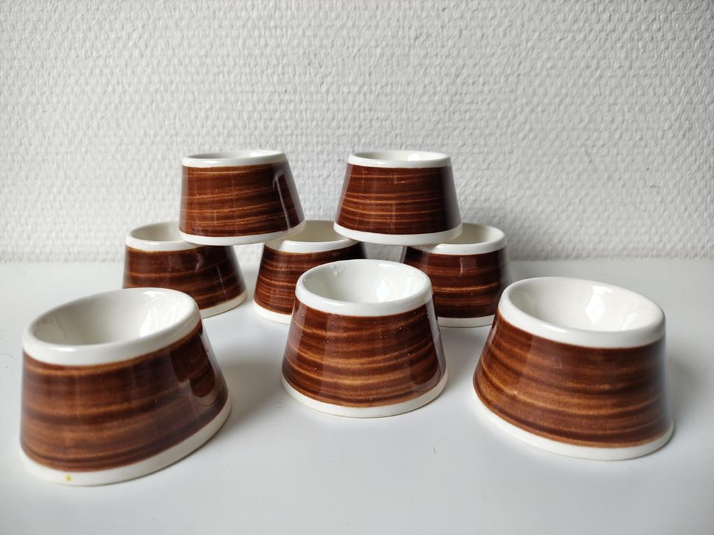 Royal Sphinx Maastricht , 8 eierdopjes servies Hoenderloo, Ophalen of Verzenden