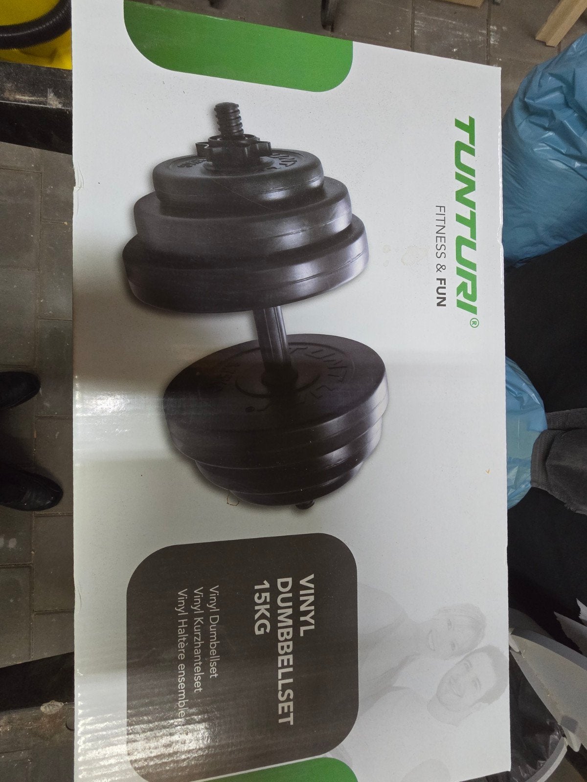Tunturi Vinyl Dumbbellset 15KG - Fitness & Fun, Sport en Fitness, Fitnessmaterialen, Ophalen, Nieuw, Dumbbell