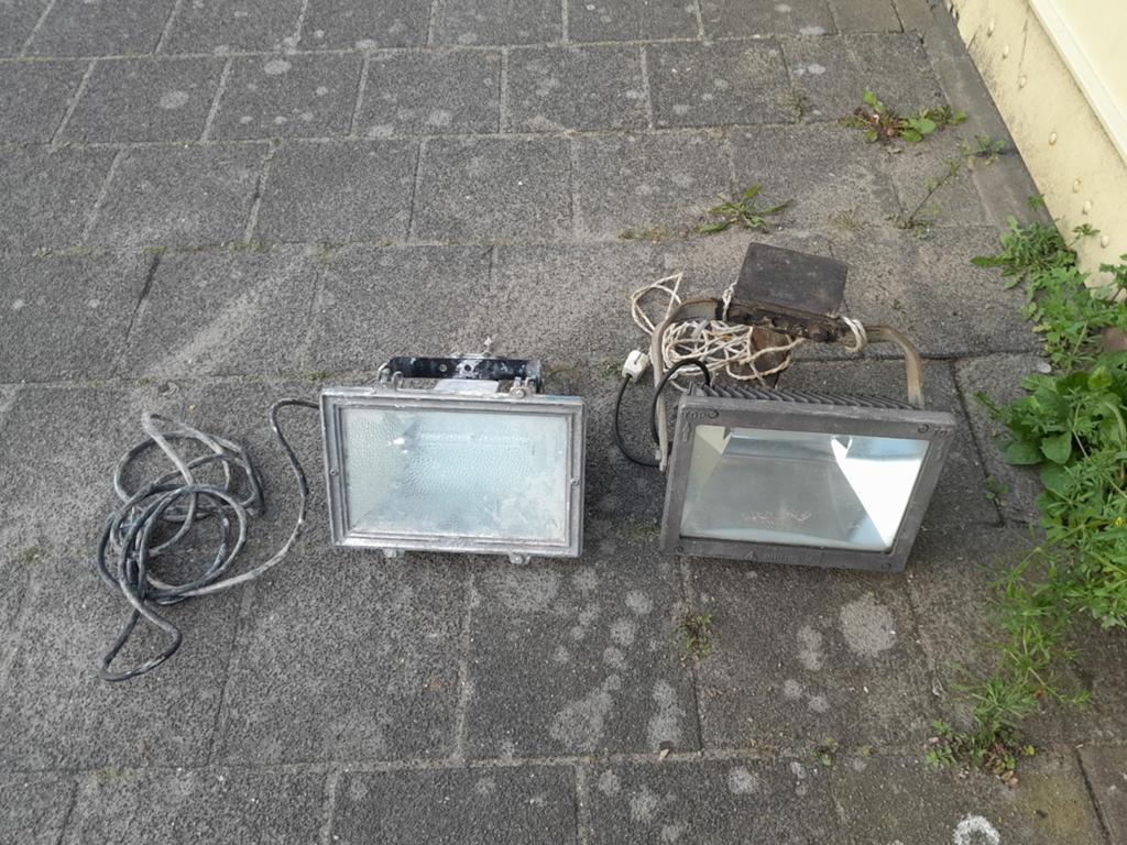 2 x bouwlamp 1000 watt, Doe-het-zelf en Verbouw, Bouwverlichting, Ophalen, Gebruikt, 500 watt of meer, Lamp