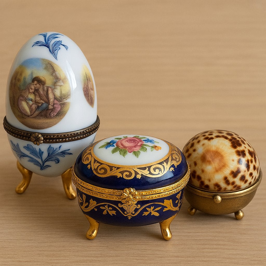Set van drie vintage pillenpotjes, Antiek en Kunst, Curiosa en Brocante, Ophalen of Verzenden