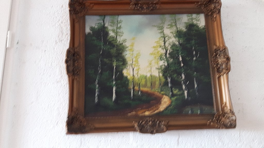 Olieverf schilderij, Antiek en Kunst, Kunst | Schilderijen | Klassiek, Ophalen, Bijzondere lijst