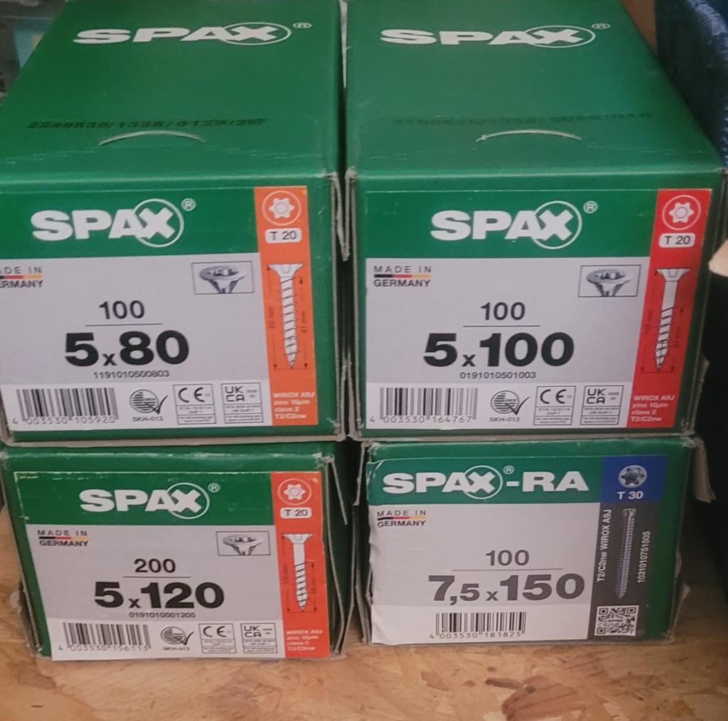 Spax Schroeven Diverse Maten - Nieuw in Doos, Ophalen, Nieuw, 100 tot 250 mm, Schroeven