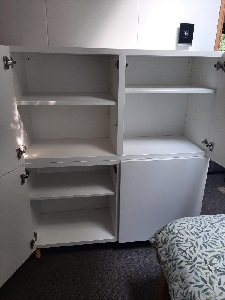 Ikea kastcombinatie wit Selsviken hoogglans, Ophalen, Overige materialen, Met deur(en), 100 tot 150 cm