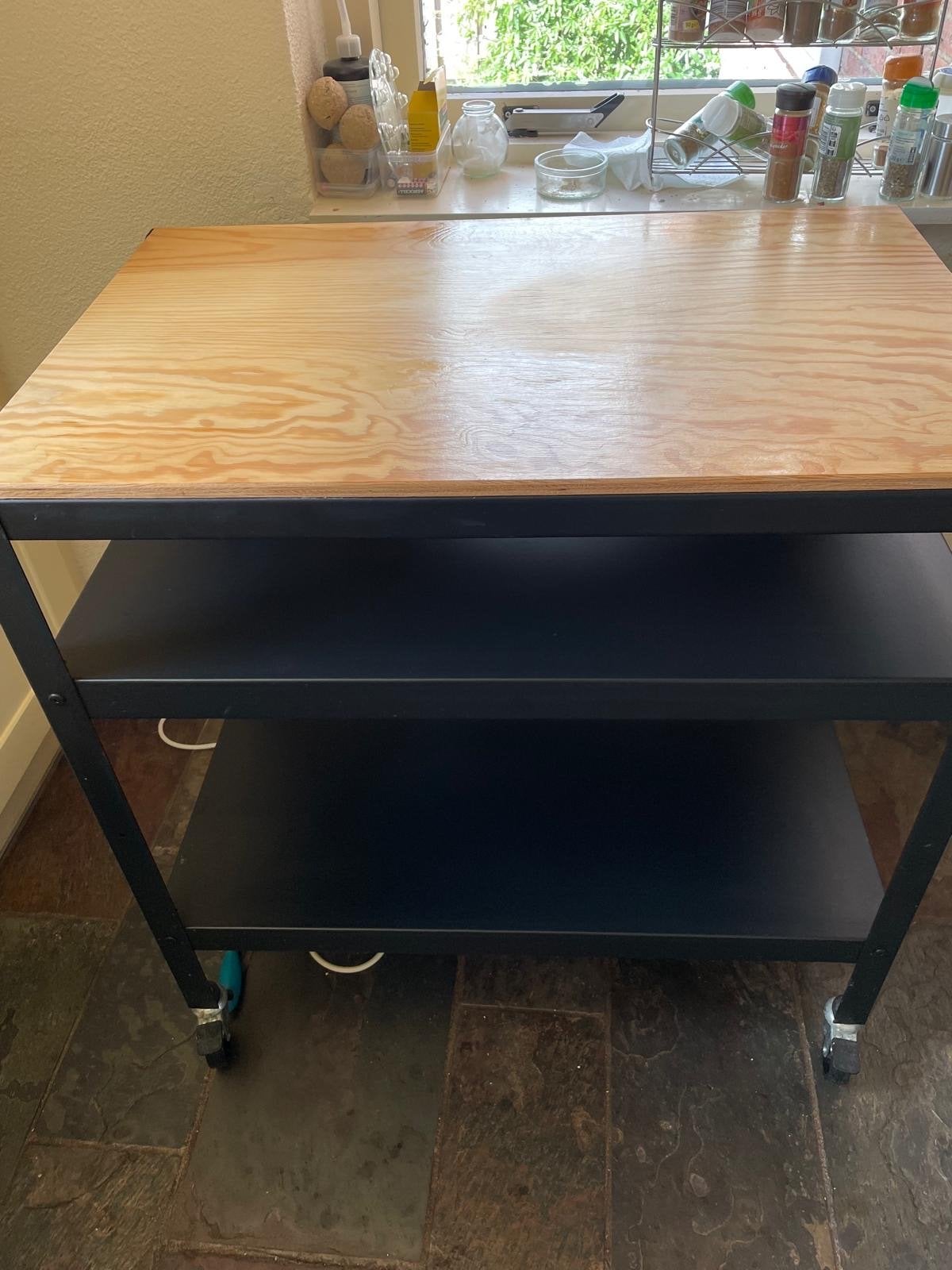 Ikea Bror roltafel - Werkbank/Keukentrolley, Ophalen, Gebruikt, 75 cm of meer, Rechthoekig