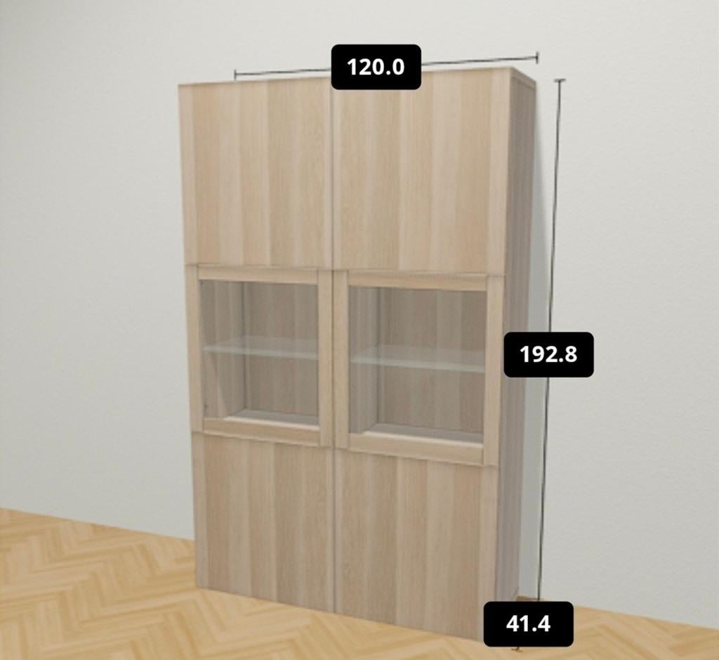 BESTA Moderne Vitrinekast met Glazen Deuren en Opbergruimte, 100 tot 150 cm, Glas, Modern, Functioneel, Ophalen of Verzenden