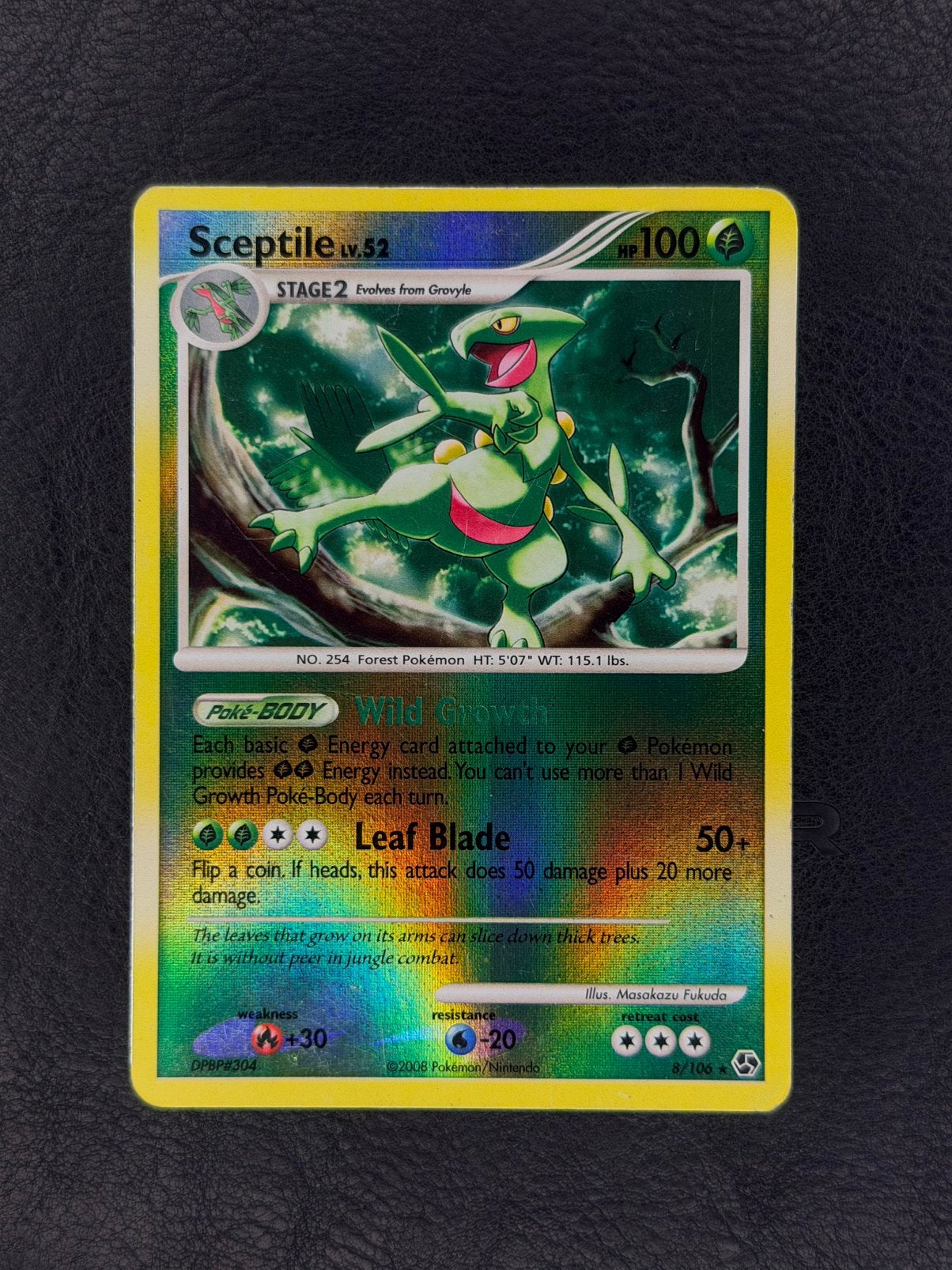 Sceptile Reverse Holo 8/106 Great Encounters, Hobby en Vrije tijd, Verzamelkaartspellen | Pokémon, Gebruikt, Losse kaart, Foil