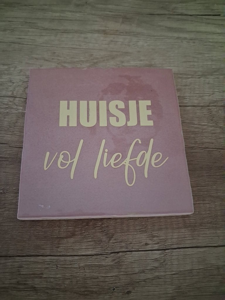Nieuwe (oud roze) tegeltjes met tekst, prijs 4.95 per stuk, Huis en Inrichting, Tegeltje, Ophalen of Verzenden, Nieuw, Handgemaakt