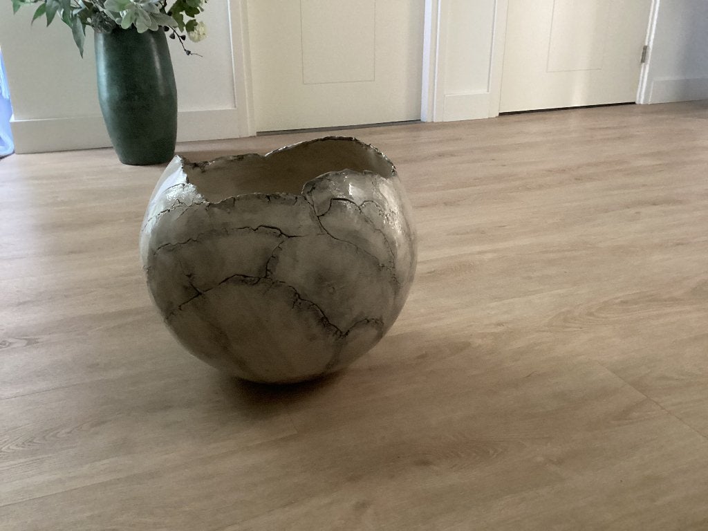 Prachtige handgemaakte vaas bloempot, Tuin en Terras, Rond, Binnen, Zo goed als nieuw, Minder dan 40 cm