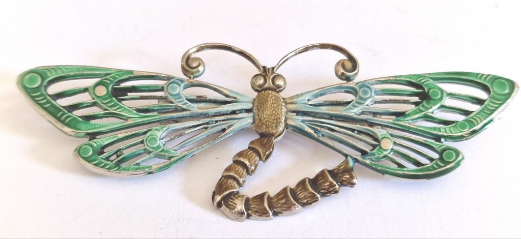 Prachtige oude libelle broche, Sieraden, Tassen en Uiterlijk, Antieke sieraden, Ophalen of Verzenden, Overige materialen, Broche