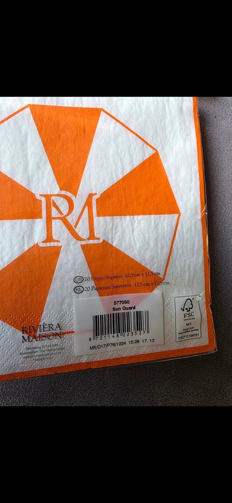 Luxe oranje servetten riviera maison inhoud 20 stuks, Huis en Inrichting, Ophalen of Verzenden, Nieuw