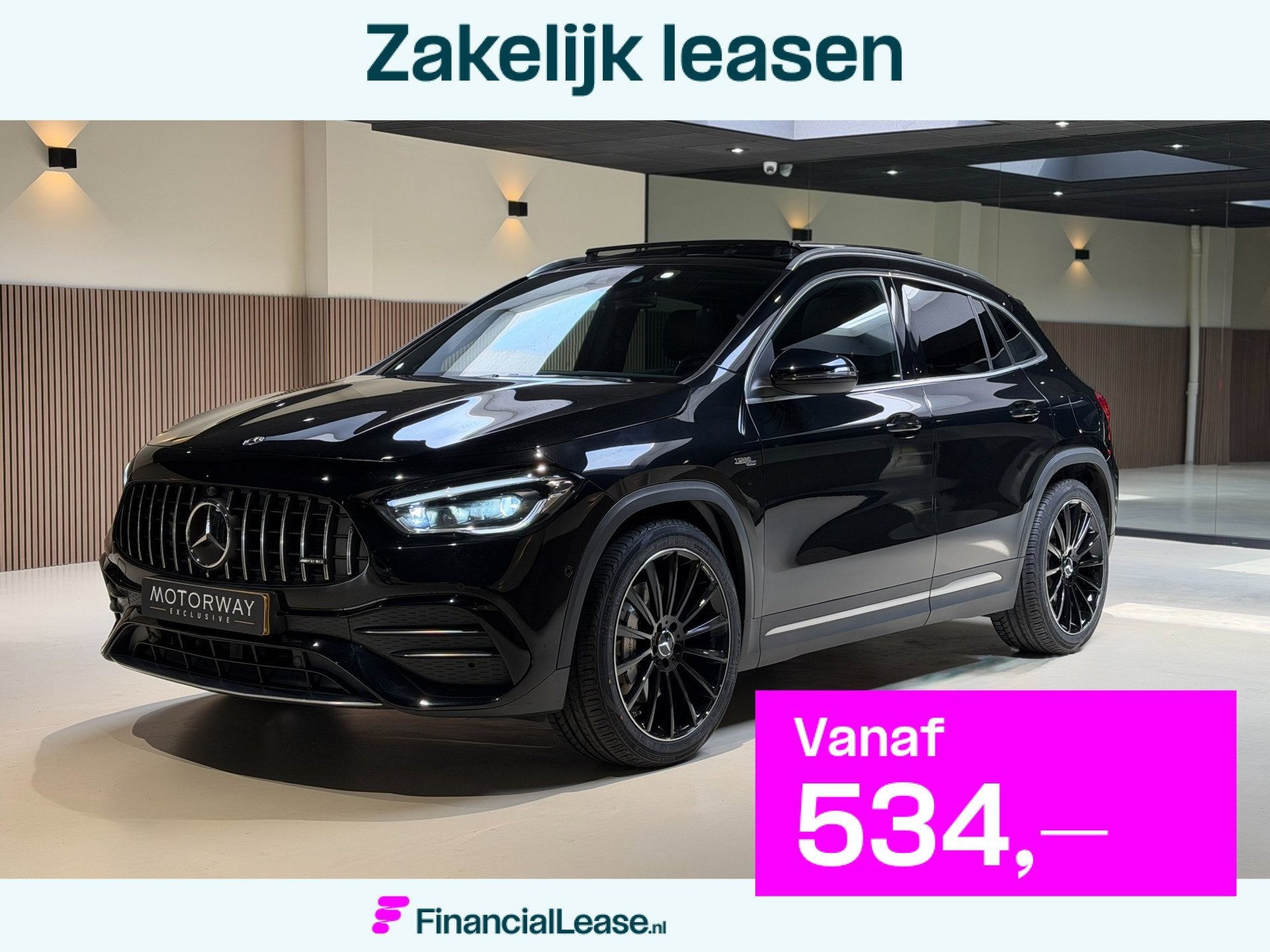 Mercedes-Benz GLA-klasse AMG 35 4Matic Pano|Memory|Camera|BO, Automaat, 4 cilinders, Zwart, Bedrijf