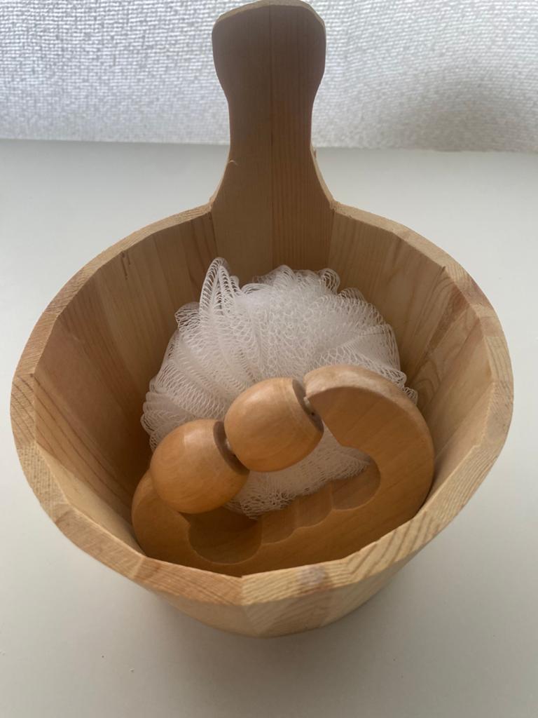Giftset sauna of douche, Sport en Fitness, Sauna, Verzenden, Zo goed als nieuw, Onderdelen