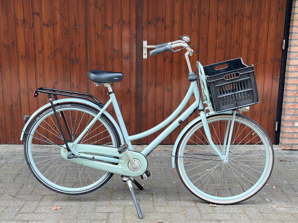 Blauwe fiets, Fietsen en Brommers, Fietsen | Dames | Damesfietsen, Terugtraprem, Gebruikt, Versnellingen, Ophalen