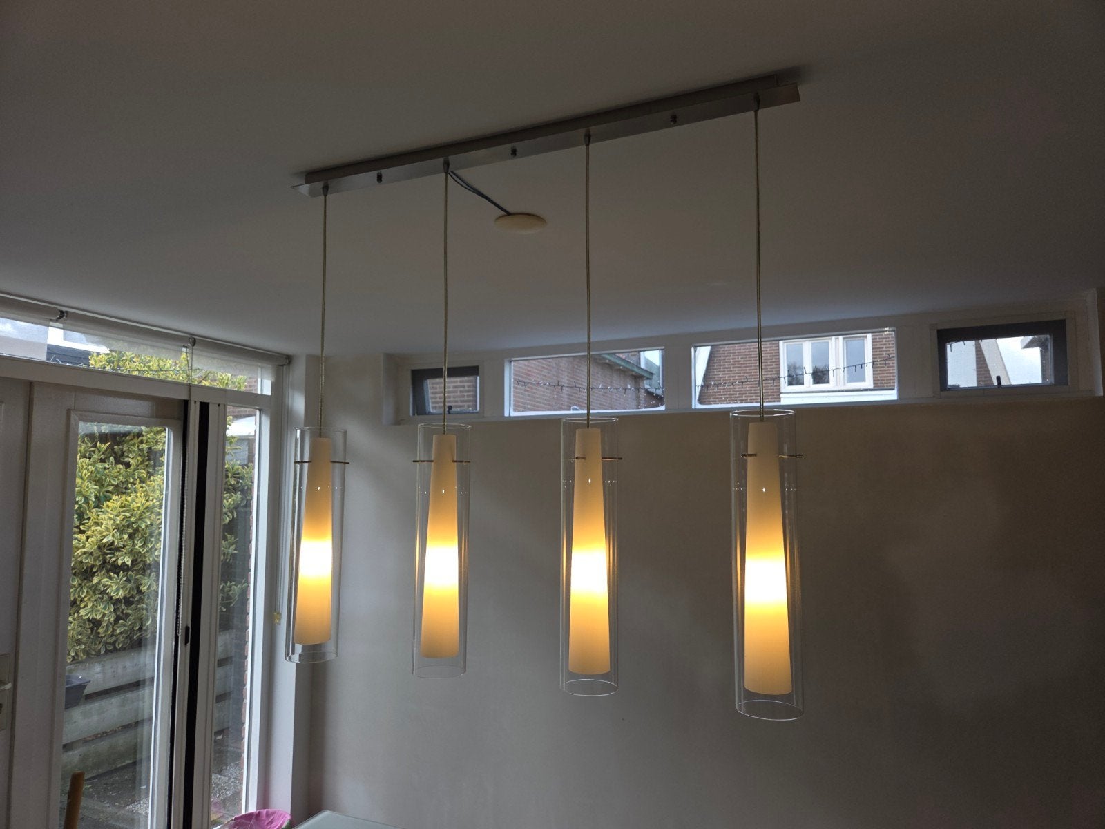 hanglamp cilinder, Ophalen of Verzenden, Glas, Modern, E14 (klein)