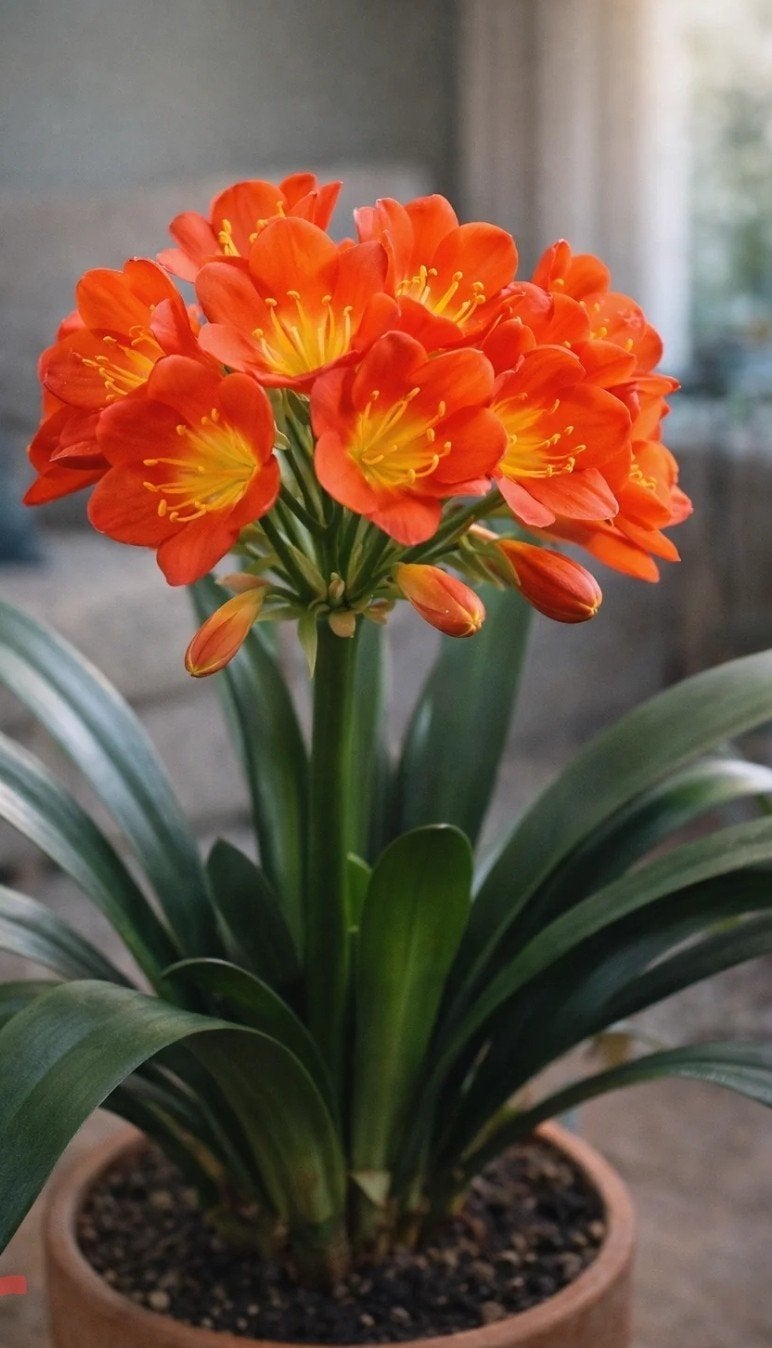 Clivia - Oranje Kafferlelie - Kamerplant, Vaste plant, Halfschaduw, Lente, Ophalen