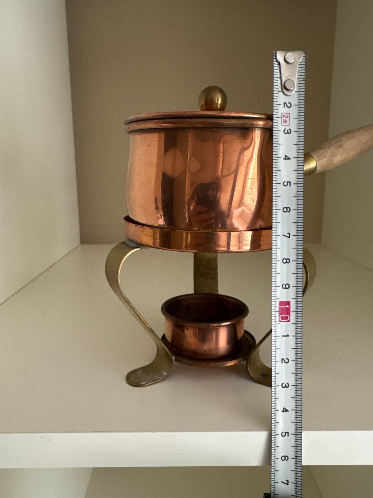 Vintage Koperen sauspannetje met Brandertje - Tagus Portugal, Ophalen of Verzenden, Koper