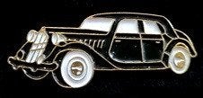 Citroën Traction pin- klein wit-zwart gelakt, Verzamelen, Verzenden, Nieuw, Transport, Speldje of Pin