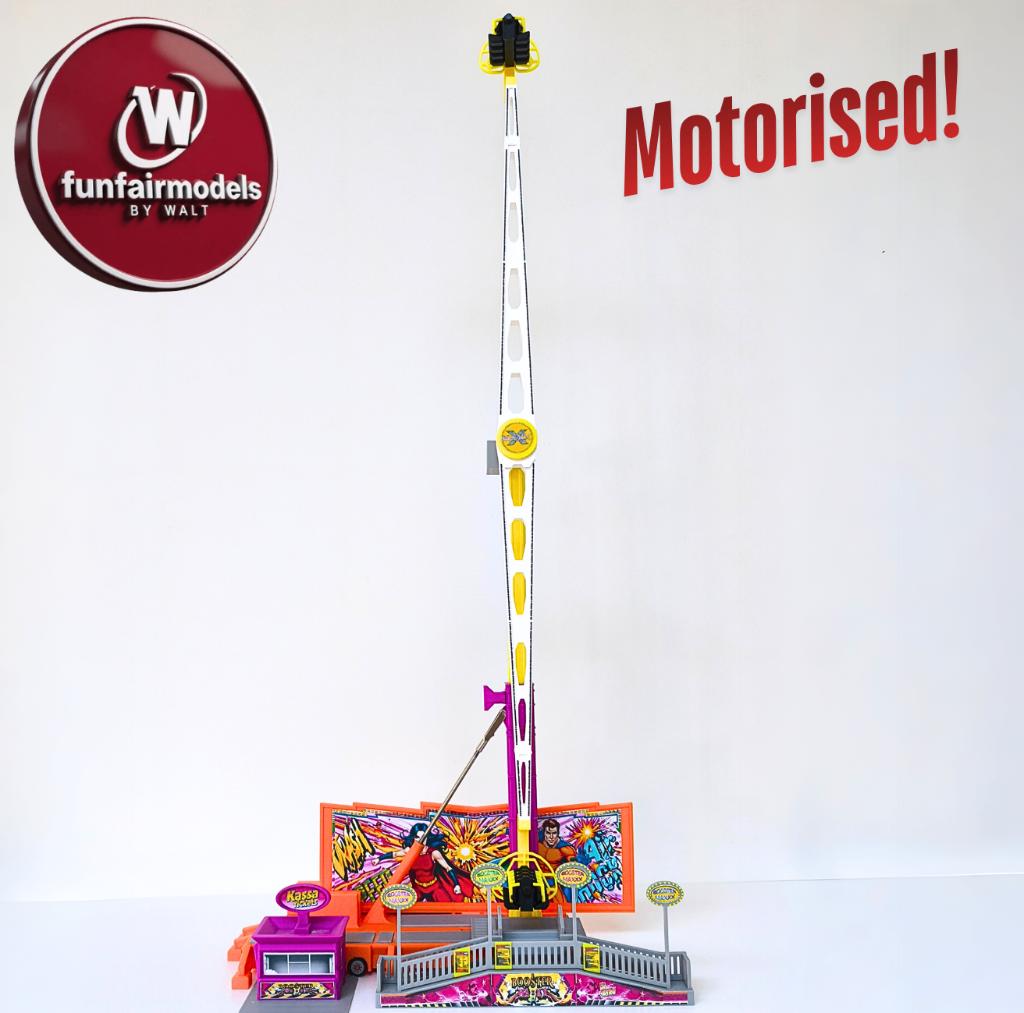 Giant booster kermis attractie schaal 1:87 H0 *MET MOTOR*, Hobby en Vrije tijd, Verzenden, Nieuw, 1:50 tot 1:144