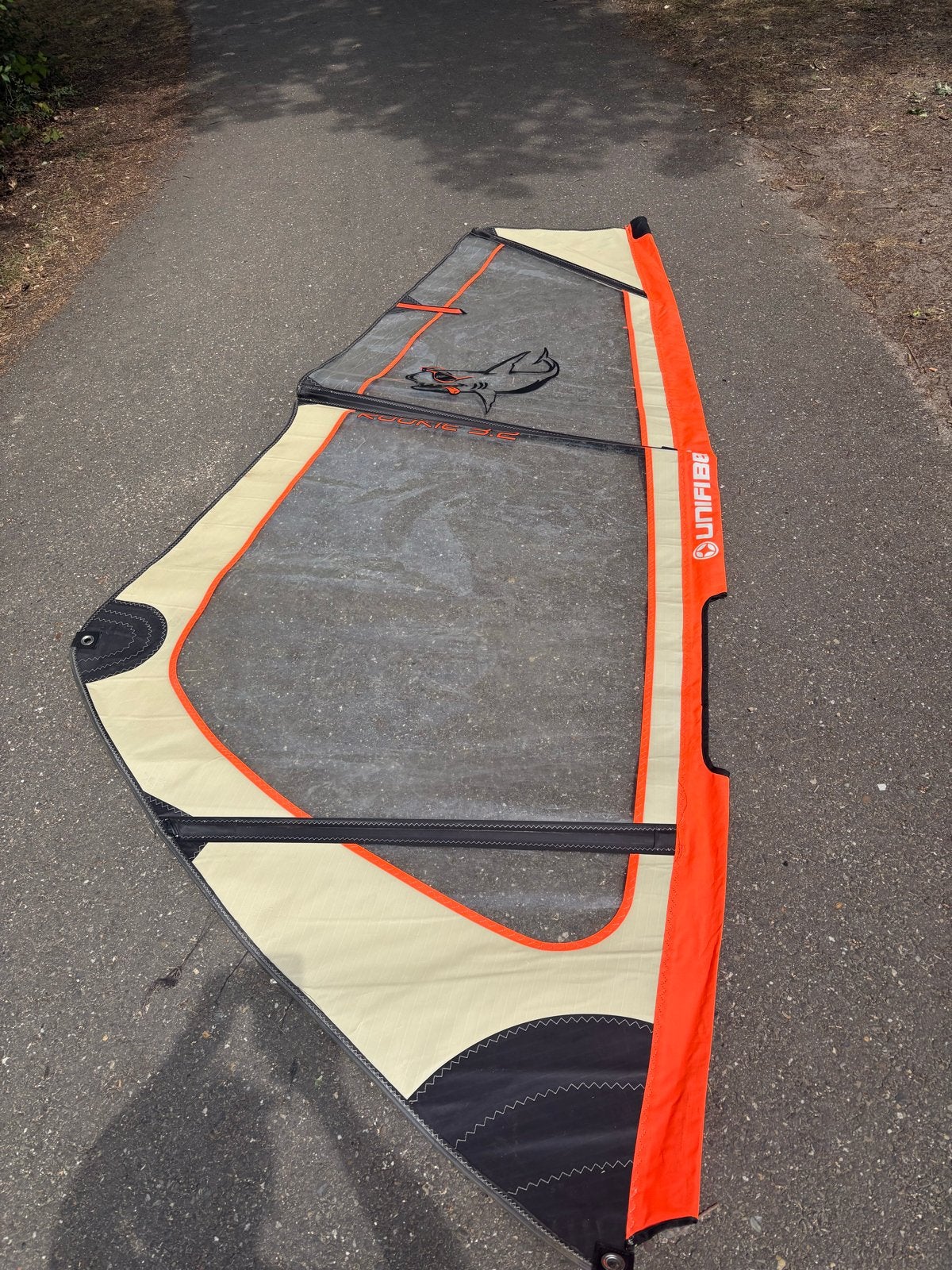 Unifiber Rookie 3.2 windsurf tuigage voor kinderen, Watersport en Boten, Windsurfen, Ophalen, Gebruikt, Met giek, Minder dan 3.5 m²