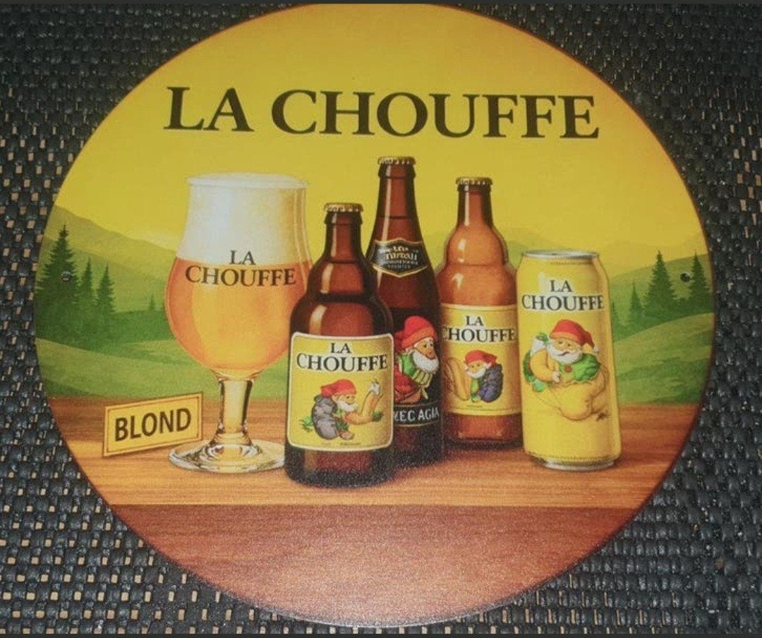 La Chouffe wandbord - Blond bier decoratie (Ø 20 cm), Ophalen of Verzenden, Nieuw, Reclamebord, Plaat of Schild, Overige merken