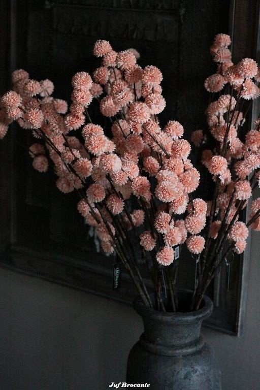 Pompom XL zalmroze zijdebloemen, Www.jufbrocante.nl, Www.jufbrocante.nl, Nieuw, Ophalen of Verzenden