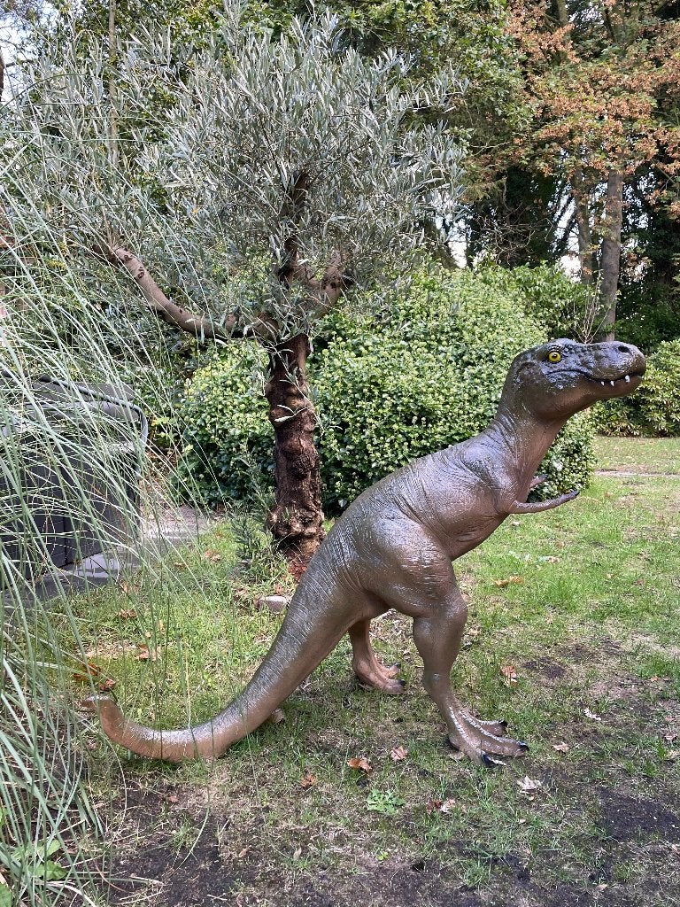 Dinosaurus T-rex groen, tuin, jungle, kinderkamer, 125cm, Ophalen, Nieuw, Kunststof, Dierenbeeld