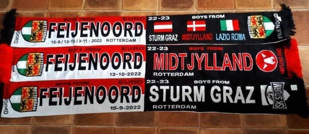 Feyenoord sjaals
Europa League 2022,
nieuw, Verzamelen, Sportartikelen en Voetbal, Verzenden, Nieuw, Feyenoord, Vaantje of Sjaal